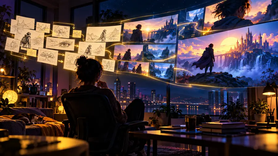 Example visual-story artwork shown as creative inspiration