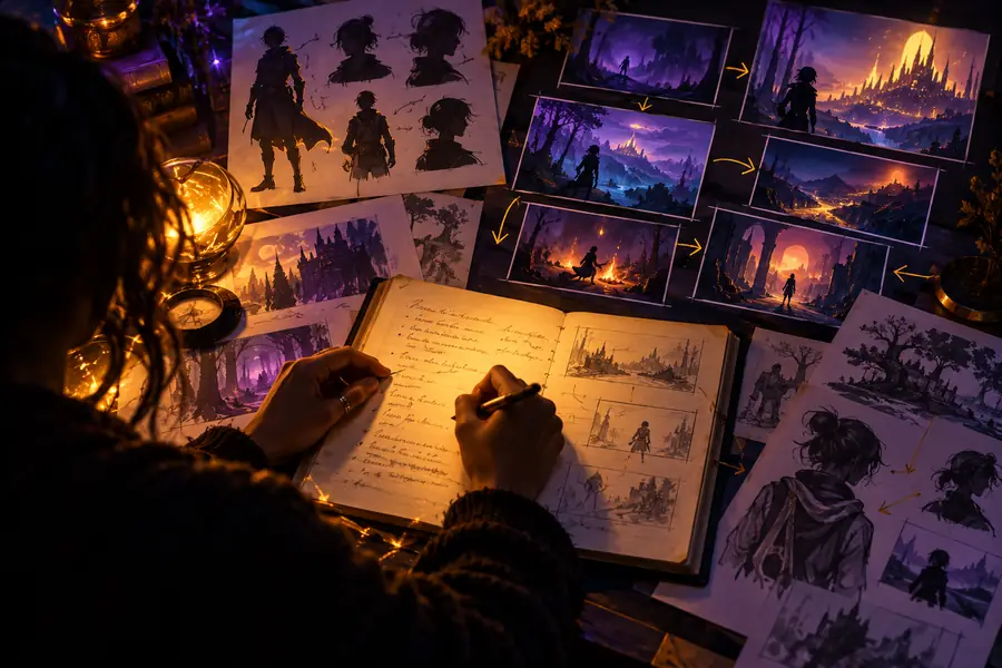 Ein schriftliches kreatives Briefing für eine illustrierte Geschichte